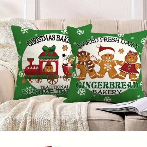 COPY - Set of 4 Christmas gingerbread Pillow Covers - Picture 3 of 4